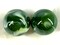 2 Boulders 50mm (1 5/8") FUNGUS Marbles glass ball Green White Iridescent large Swirl